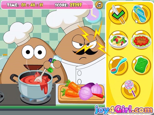 Pou Kitchen Slacking Juego Online En