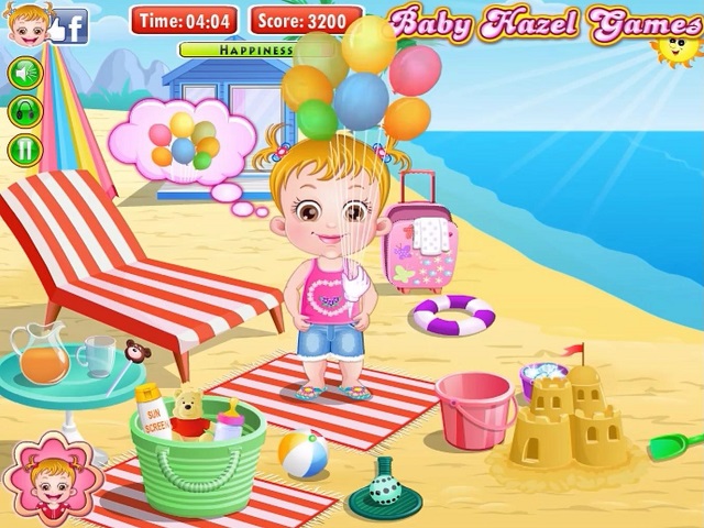 BABY HAZEL AT BEACH juego online en JuegosJuegos.com